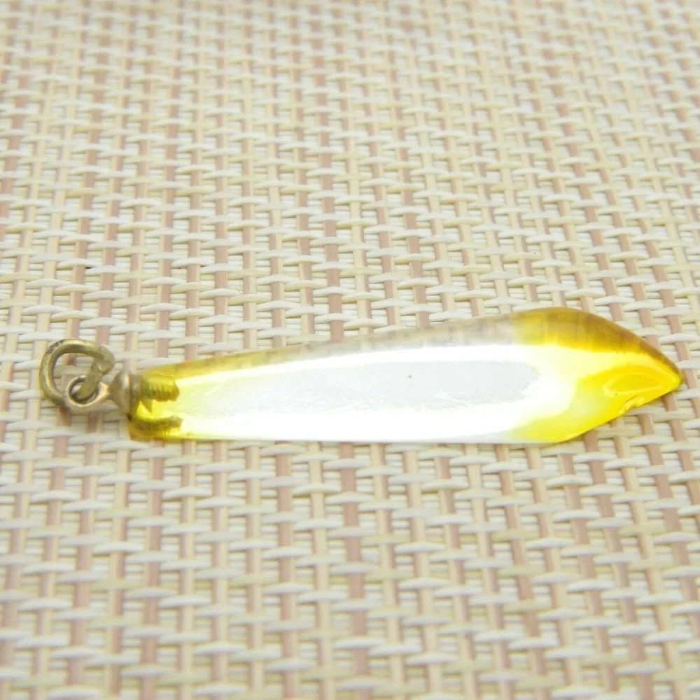 Yellow Clear Plastic Crystal Necklace Pendant